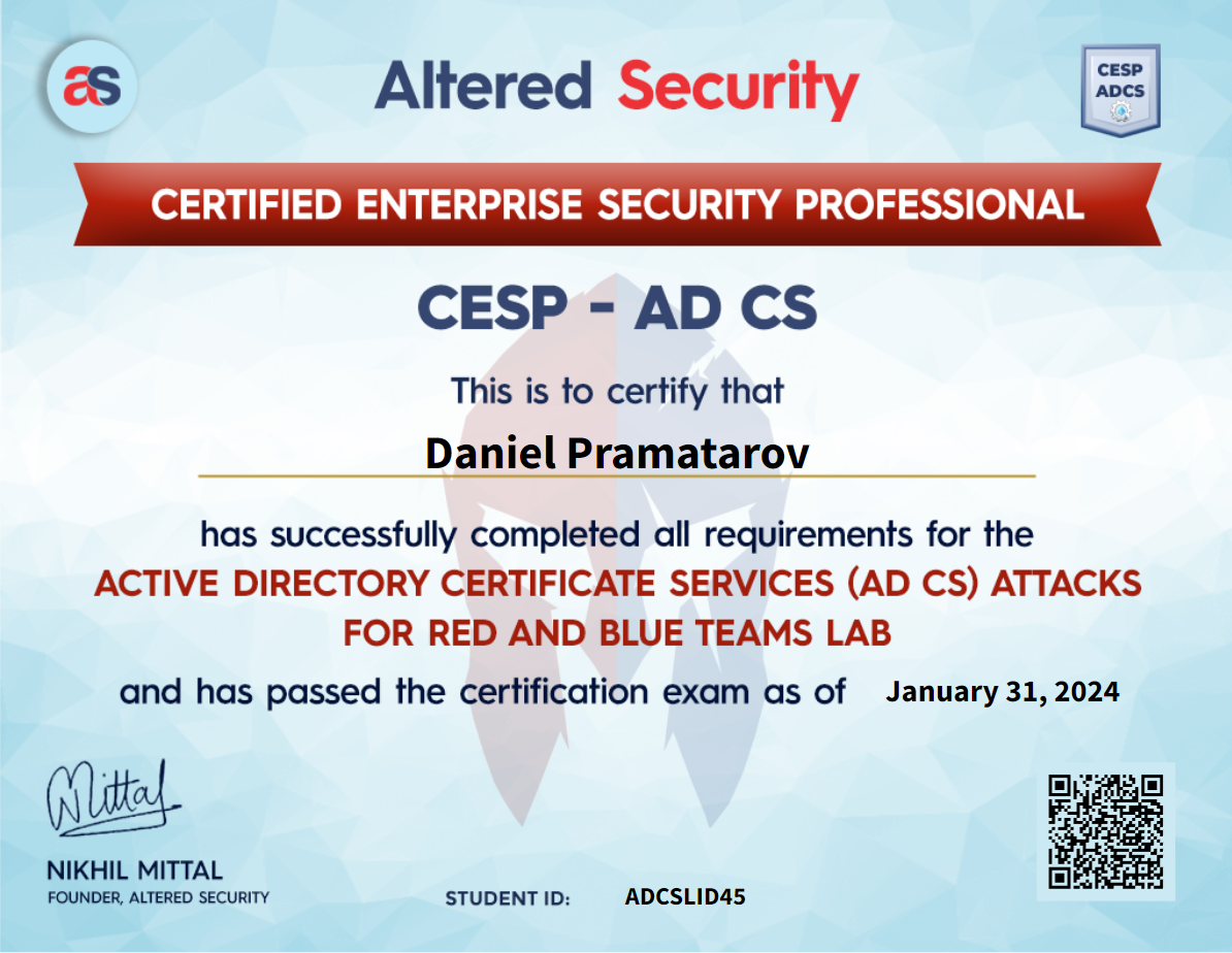 CESP - ADCS CERT